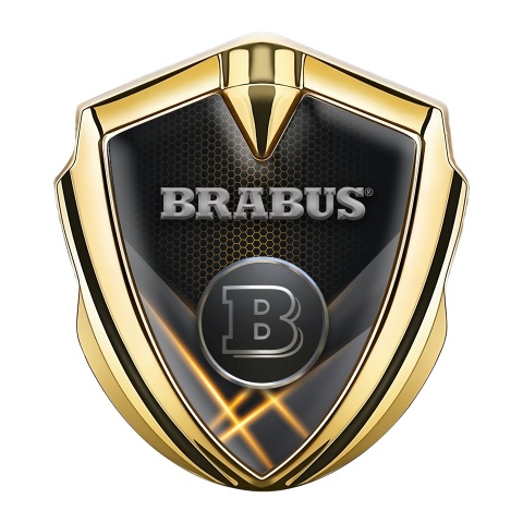 Mercedes Brabus Bodyside Emblem Gold Yellow Hexagon Design