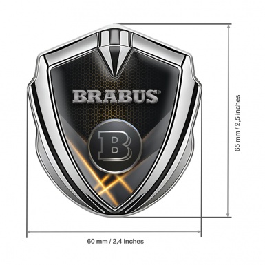 Mercedes Brabus Bodyside Emblem Silver Yellow Hexagon Design