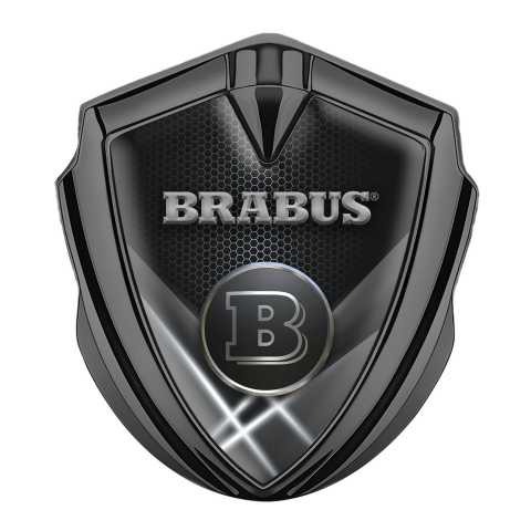 Mercedes Brabus Fender Emblem Badge Graphite Greyscale Lines Design