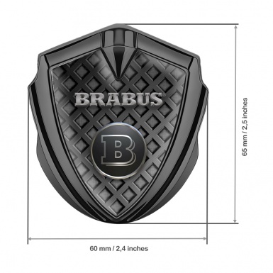 Mercedes Brabus Trunk Emblem Badge Graphite Dark Waffle Design