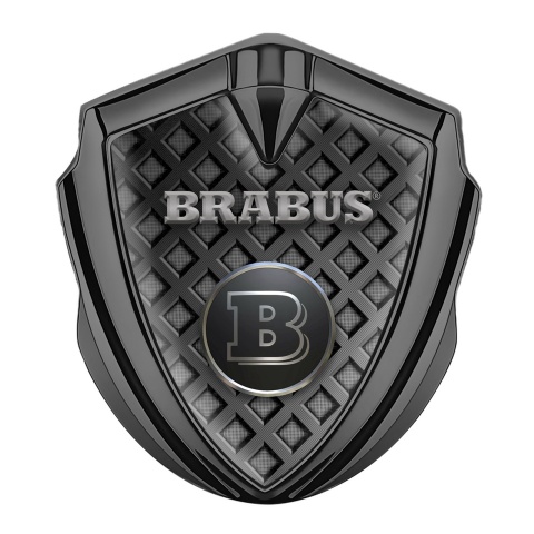 Mercedes Brabus Trunk Emblem Badge Graphite Dark Waffle Design