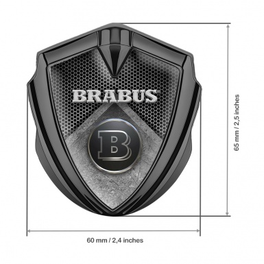 Mercedes Brabus Bodyside Emblem Graphite Hexagon Metal Plate