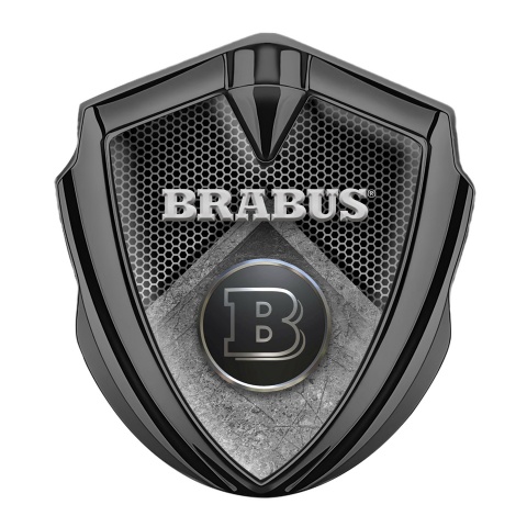 Mercedes Brabus Bodyside Emblem Graphite Hexagon Metal Plate