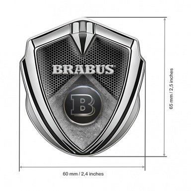 Mercedes Brabus Bodyside Emblem Silver Hexagon Metal Plate