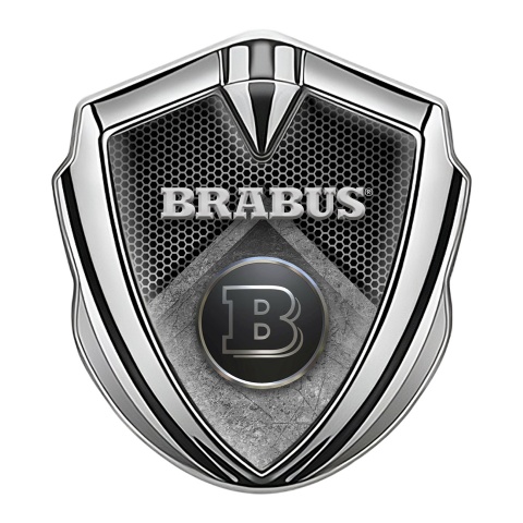 Mercedes Brabus Bodyside Emblem Silver Hexagon Metal Plate