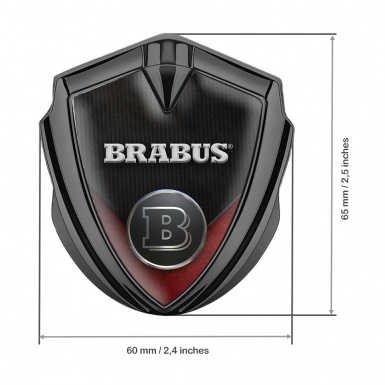 Mercedes Brabus Bodyside Badge Self Adhesive Graphite Red Scratched Edition