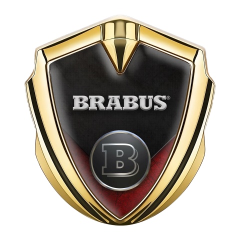 Mercedes Brabus Bodyside Badge Self Adhesive Gold Red Scratched Edition
