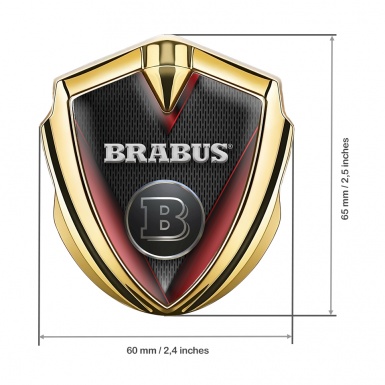 Mercedes Brabus Fender Emblem Badge Gold Red Line Front Grill