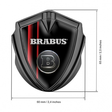 Mercedes Brabus Self Adhesive Bodyside Emblem Graphite Black Red Stripes