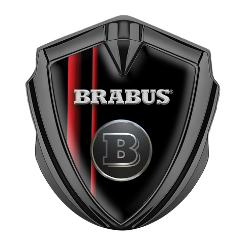 Mercedes Brabus Self Adhesive Bodyside Emblem Graphite Black Red Stripes