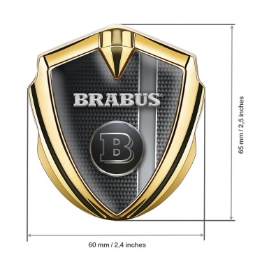 Mercedes Brabus 3D Car Metal Emblem Gold Carbon Lining Design