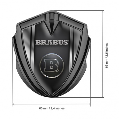 Mercedes Brabus Fender Emblem Badge Graphite Chromed Logo Design