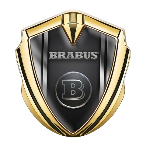 Mercedes Brabus Fender Emblem Badge Gold Chromed Logo Design