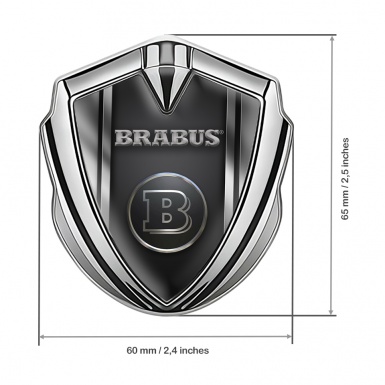 Mercedes Brabus Fender Emblem Badge Silver Chromed Logo Design