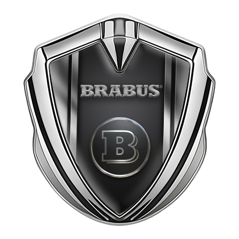 Mercedes Brabus Fender Emblem Badge Silver Chromed Logo Design