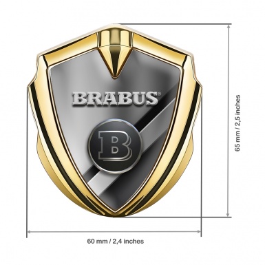 Mercedes Brabus Trunk Emblem Badge Gold Modern Lines Edition