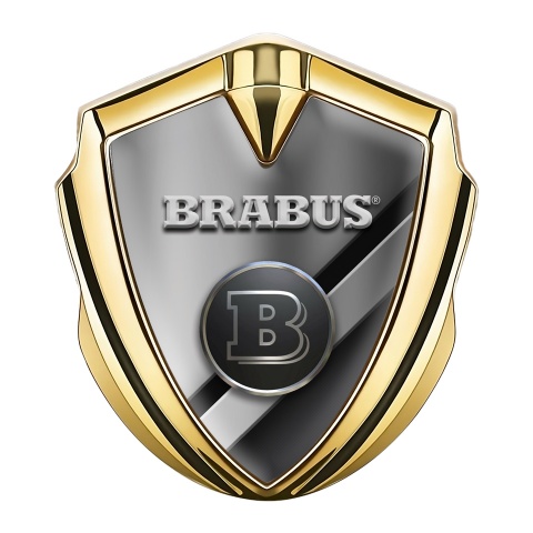 Mercedes Brabus Trunk Emblem Badge Gold Modern Lines Edition