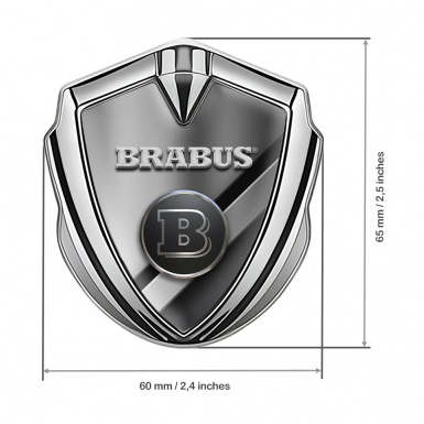Mercedes Brabus Trunk Emblem Badge Silver Modern Lines Edition