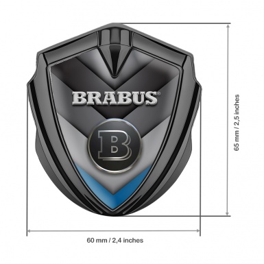 Mercedes Brabus Self Adhesive Bodyside Emblem Graphite Blue Chromed Design
