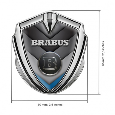 Mercedes Brabus Self Adhesive Bodyside Emblem Silver Blue Chromed Design