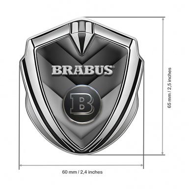 Mercedes Brabus Bodyside Emblem Silver Multicolor Grey Edition 