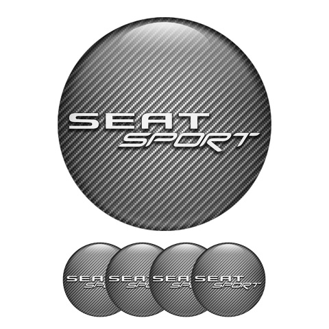 Seat  Sticker Wheel Center Hub Cap  Carbon Version Gray And White 