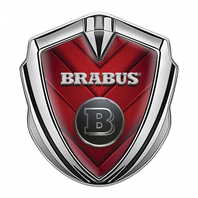 Mercedes Brabus Fender Emblem Badge Silver Red Stylish Lines Edition