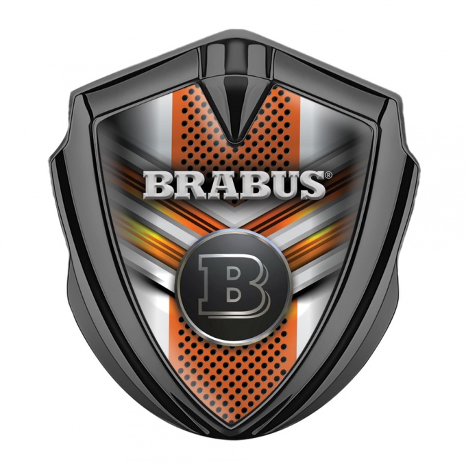 Mercedes Brabus Fender Emblem Badge Silver Red Stylish Lines Edition, Metal Emblems, Accessories