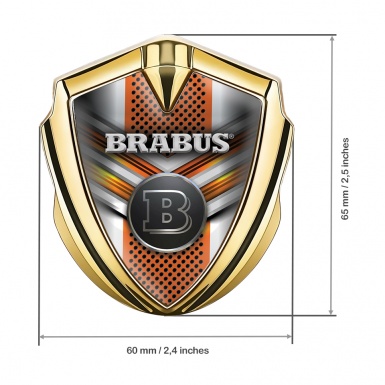 Mercedes Brabus Trunk Emblem Badge Gold Multicolor Design