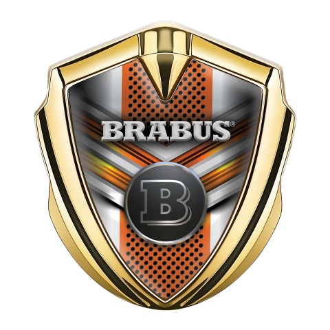 Mercedes Brabus Trunk Emblem Badge Gold Multicolor Design