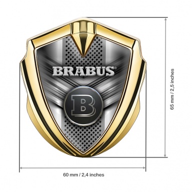 Mercedes Brabus Self Adhesive Bodyside Emblem Gold Chromed Logo