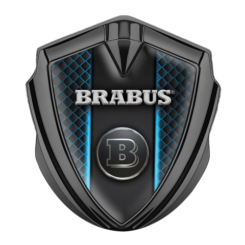 Mercedes Brabus 3D Car Metal Emblem Graphite Blue Grill Design