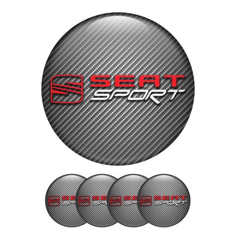 Seat Domed Stickers Wheel Center Cap Badge exclusive Carbon Style