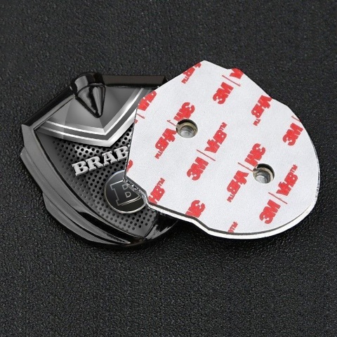 Mercedes Brabus Fender Metal Emblem Badge Graphite Grey Shield Edition