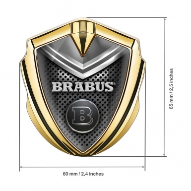 Mercedes Brabus Fender Metal Emblem Badge Gold Grey Shield Edition