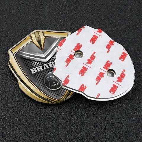 Mercedes Brabus Fender Metal Emblem Badge Gold Grey Shield Edition