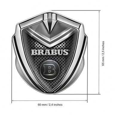 Mercedes Brabus Fender Metal Emblem Badge Silver Grey Shield Edition