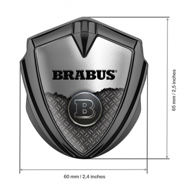 Mercedes Brabus Trunk Emblem Badge Graphite Torn Metal Effect