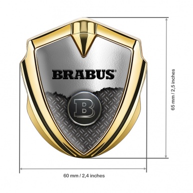 Mercedes Brabus Trunk Emblem Badge Gold Torn Metal Effect