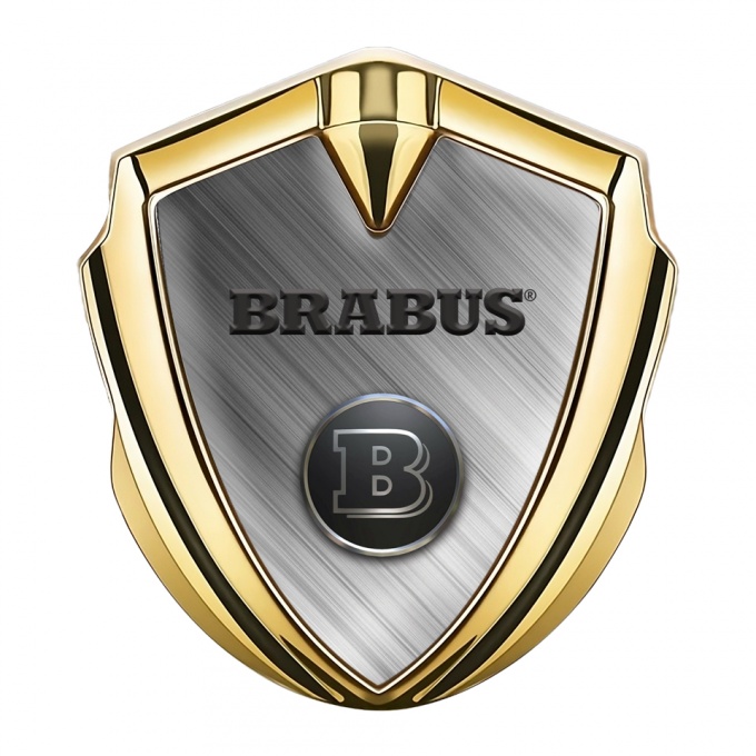 Mercedes Brabus Self Adhesive Bodyside Emblem Gold Brushed Metal