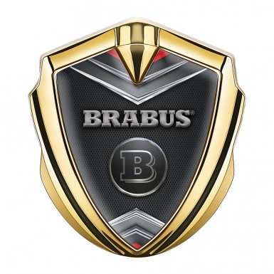 Mercedes Brabus Metal Emblem Self Adhesive Gold Dark Mesh Design