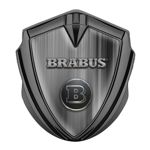 Mercedes Brabus 3D Car Metal Emblem Graphite Brushed Aluminum
