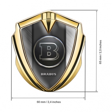 Mercedes Brabus Tuning Emblem Self Adhesive Gold Brushed Metal