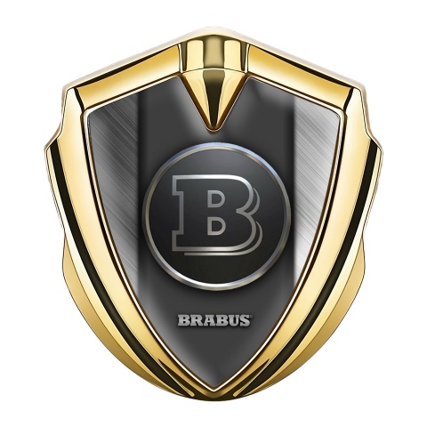 Mercedes Brabus Tuning Emblem Self Adhesive Gold Brushed Metal