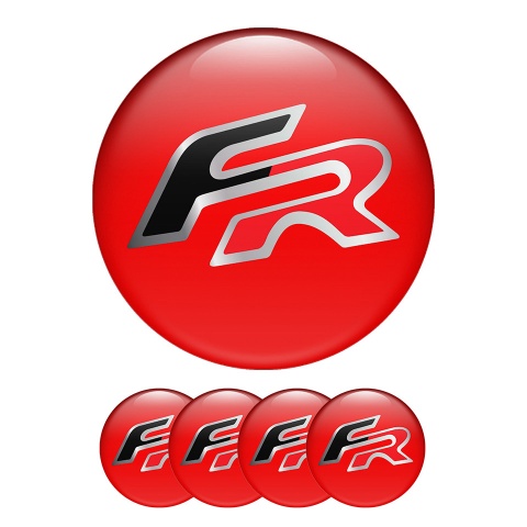 Seat Fr Center Hub Dome Stickers Racing Sport  Red Color 