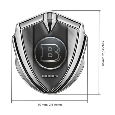 Mercedes Brabus Tuning Emblem Self Adhesive Silver Brushed Metal