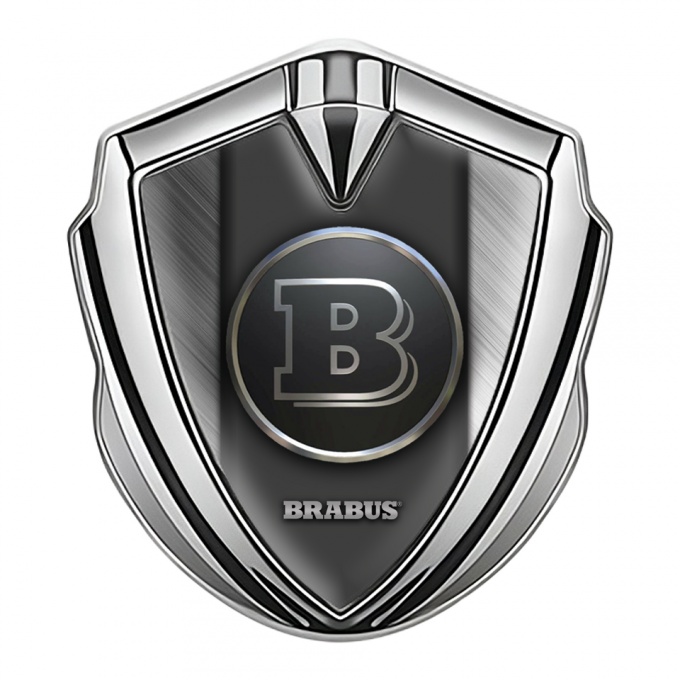 Mercedes Brabus Tuning Emblem Self Adhesive Silver Brushed Metal