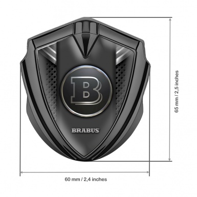 Mercedes Brabus Fender Emblem Badge Graphite Metallic Mesh Edition