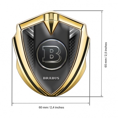 Mercedes Brabus Fender Emblem Badge Gold Metallic Mesh Edition