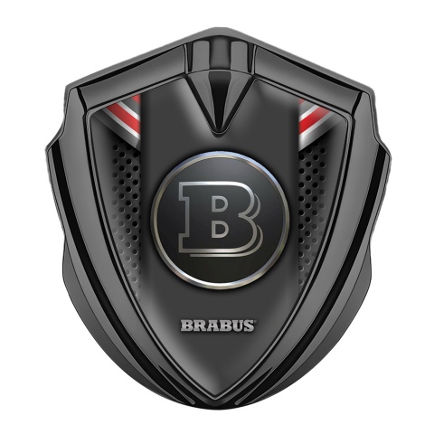 Mercedes Brabus Fender Metal Emblem Badge Graphite Color Mesh Design